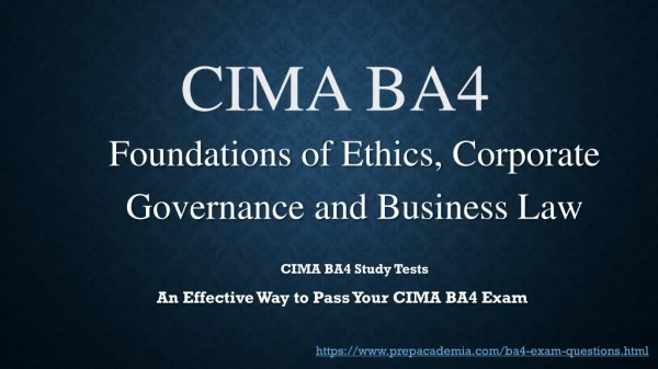 CIMA BA4 Exam 2019