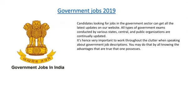 Government jobs 2019