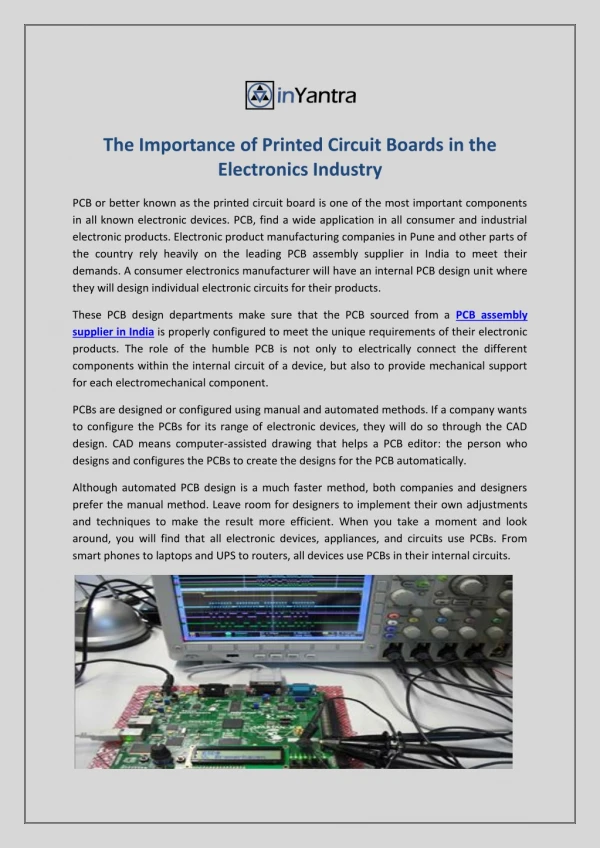 The Importance of Printed Circuit Boards in the Electronics Industry