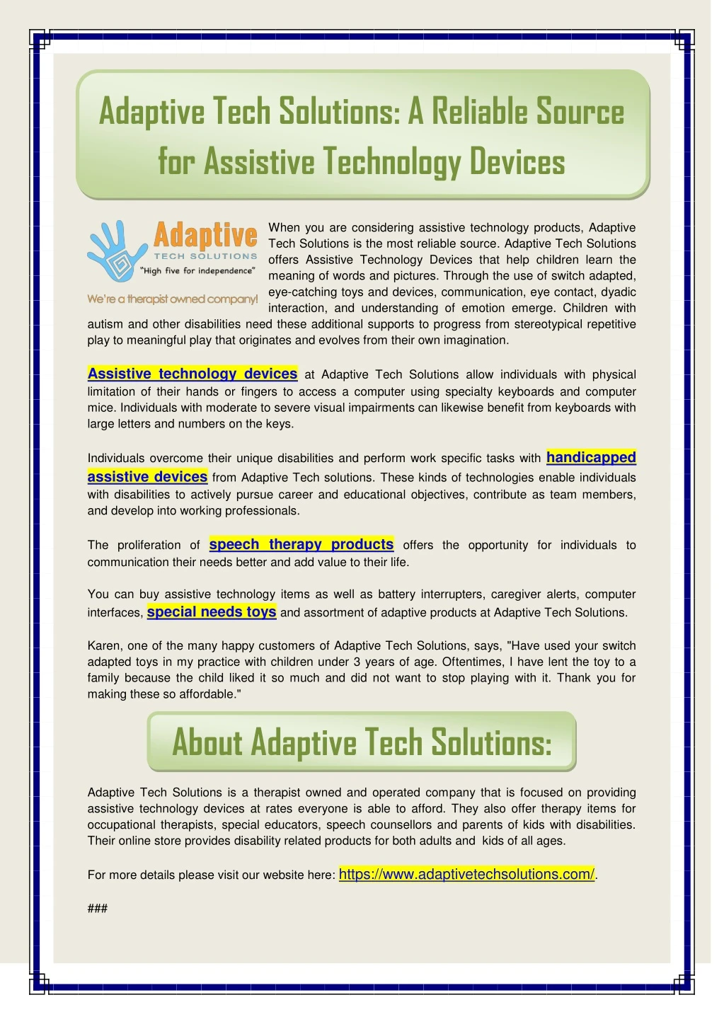 adaptive tech solutions a reliable source