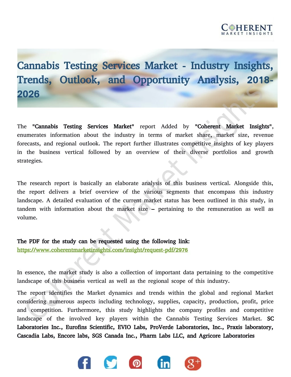 cannabis testing services market industry