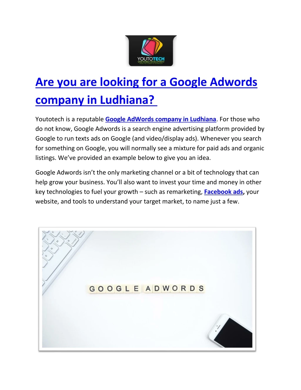 are you are looking for a google adwords company