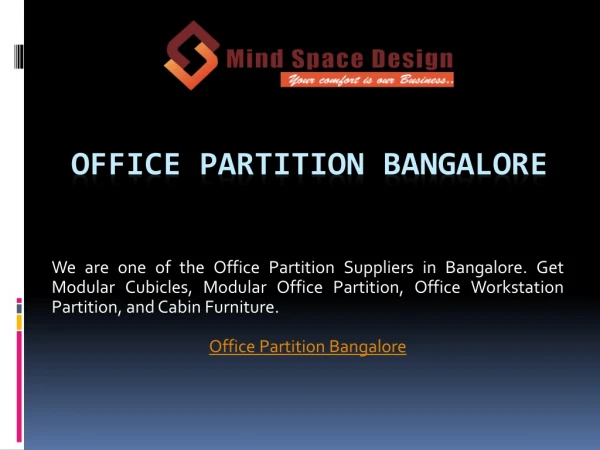 Office Partition Bangalore