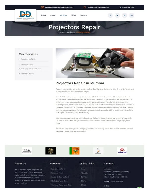 Projectors Repair in Mumbai | Desideal Digital Projectors