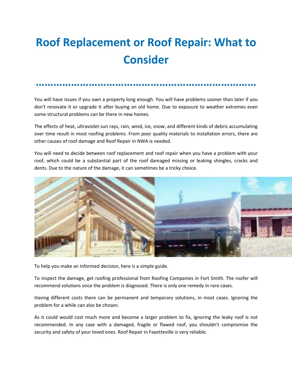 roof replacement or roof repair what to consider