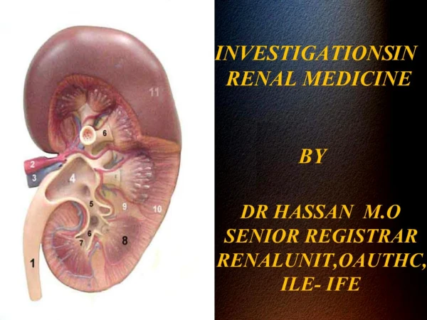 INVESTIGATIONS IN RENAL MEDICINE