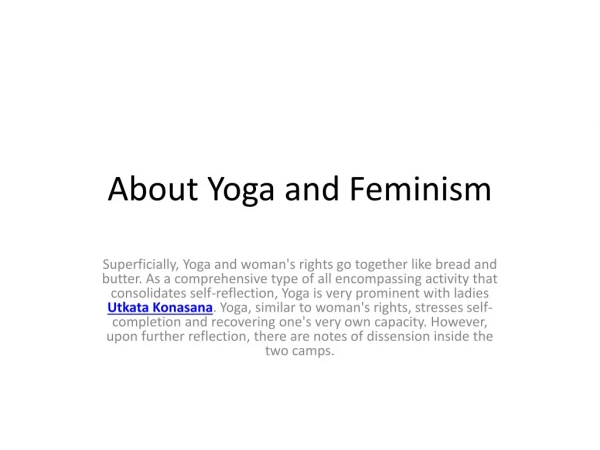 About Yoga and Feminism