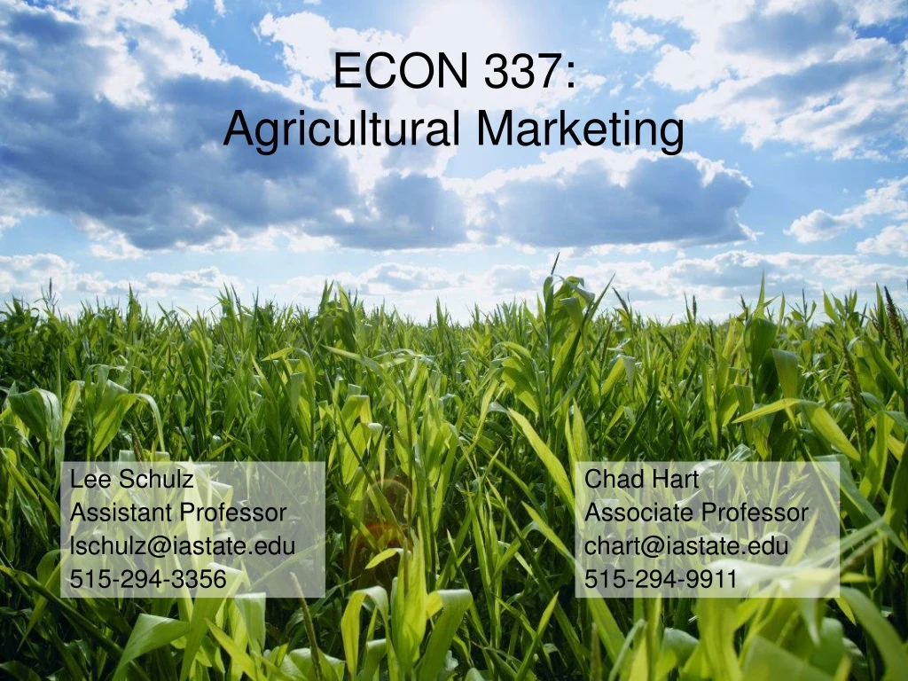 econ 337 agricultural marketing
