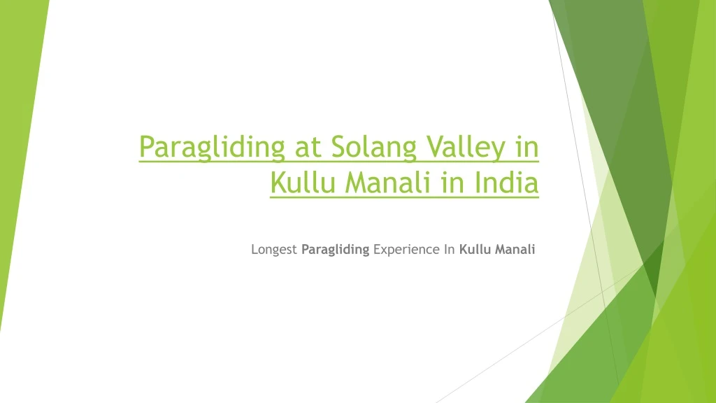 paragliding at solang valley in kullu manali in india