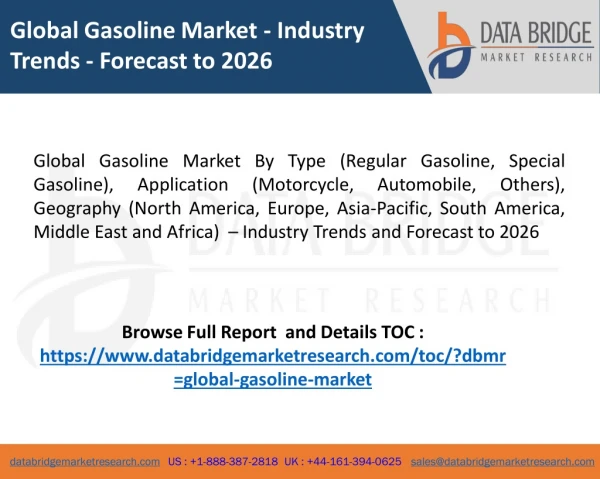 Global Gasoline Market - Industry Trends - Forecast to 2026