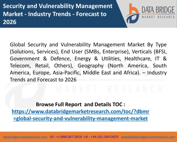 Security and Vulnerability Management Market - Industry Trends - Forecast to 2026