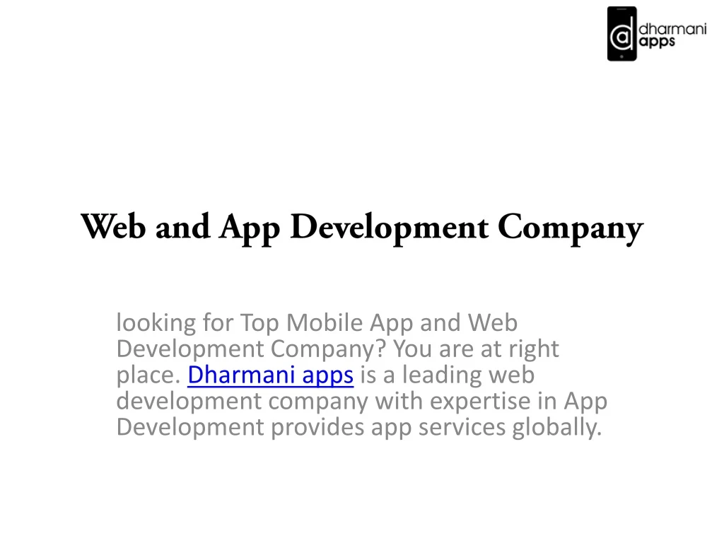 web and app development company