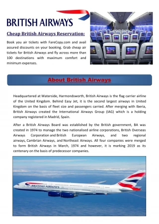British Airways - British Airways Flights - Cheap Flights | Farecopy.com