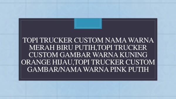 topi trucker Custom nama warna merah biru putih,topi trucker Custom gambar warna kuning orange hijau,topi trucker Custom