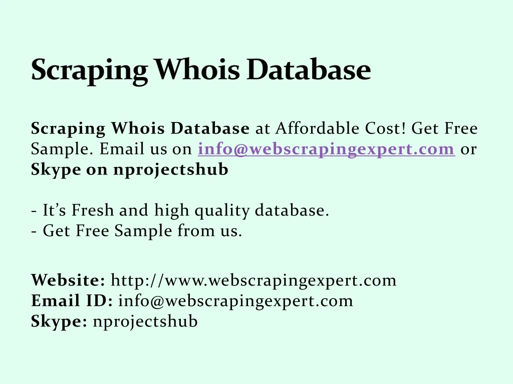 scraping whois database