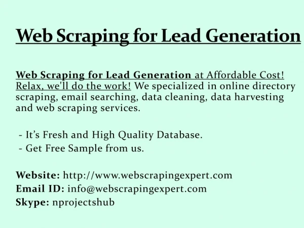 Web Scraping for Lead Generation