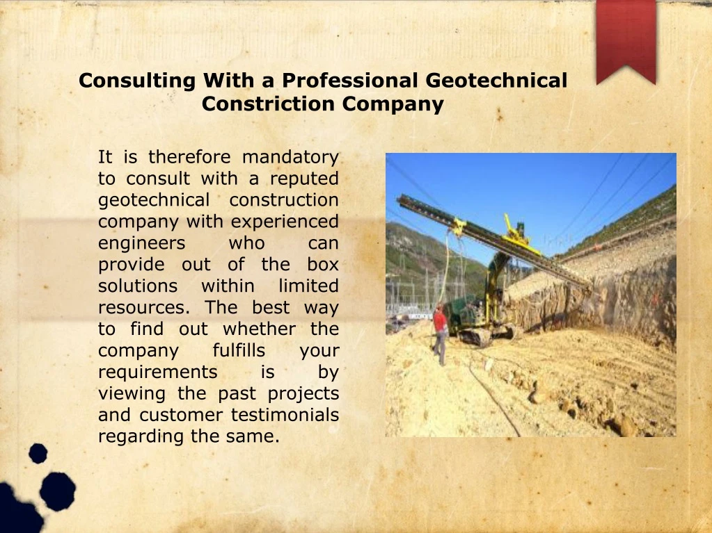 consulting with a professional geotechnical