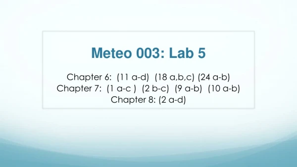 Meteo 003: Lab 5