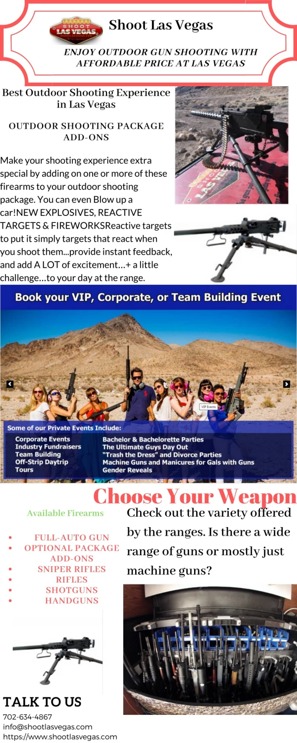 Enjoy Outdoor gun shooting with affordable price at Las Vegas