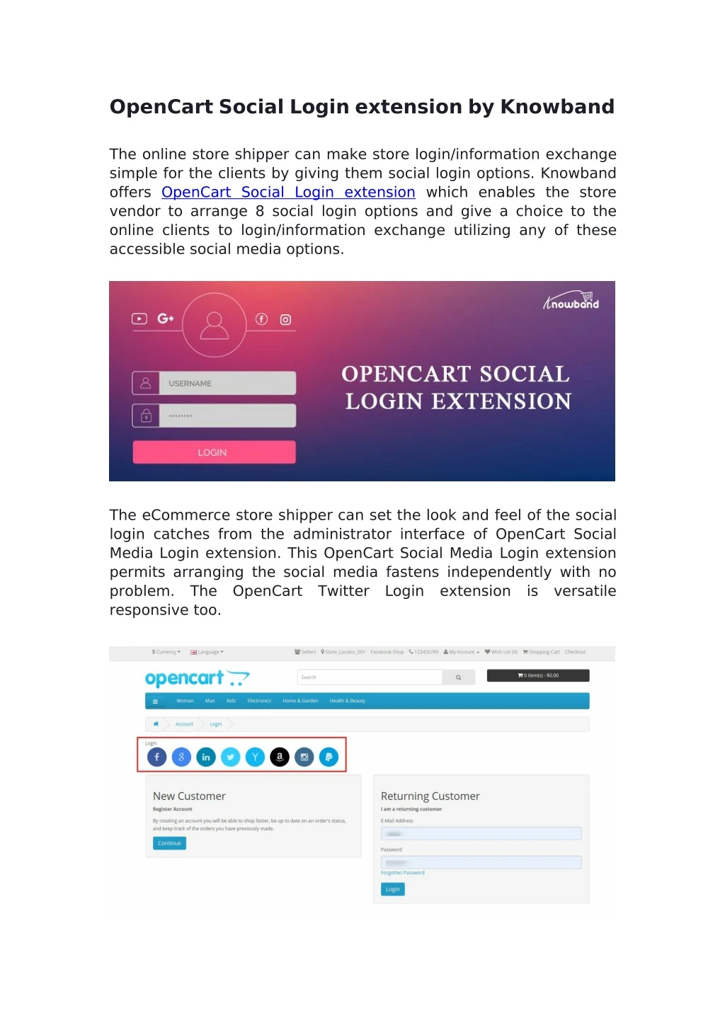opencart social login extension by knowband