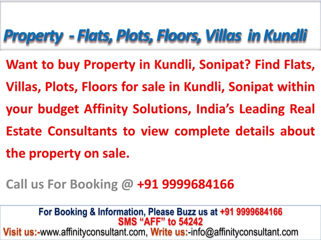 property flats plots floors villas in kundli