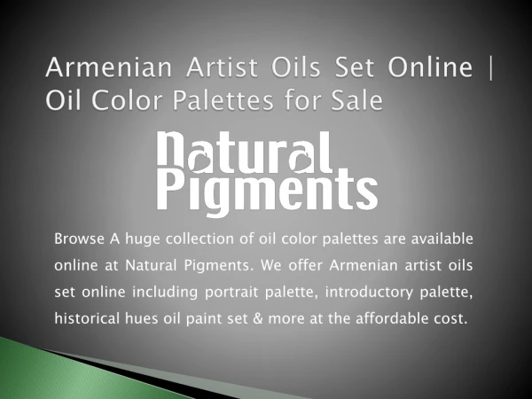 Armenian Artist Oils Set Online | Oil Color Palettes for Sale