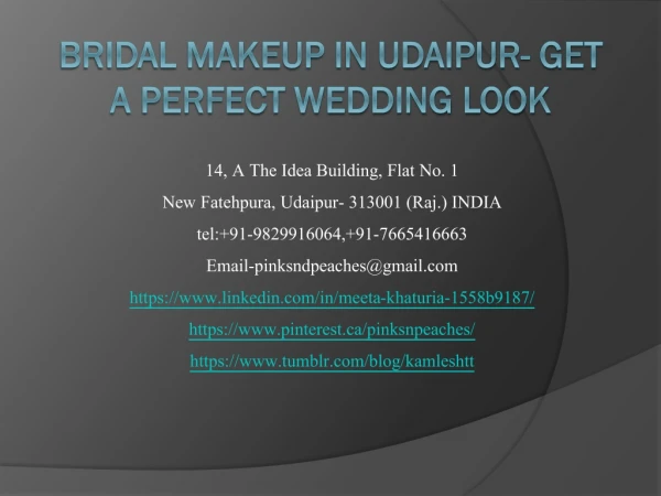 Bridal Makeup in Udaipur- Get A Perfect Wedding Look