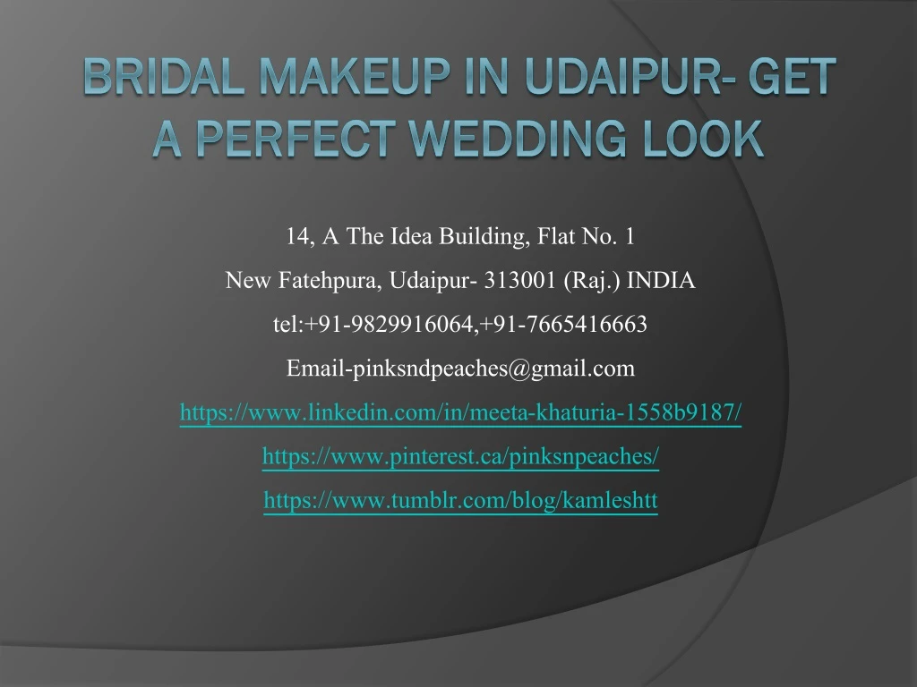 bridal makeup in udaipur get a perfect wedding look