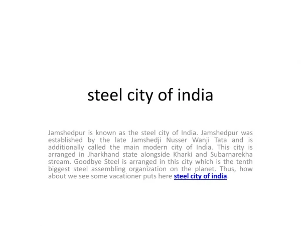 steel city of india