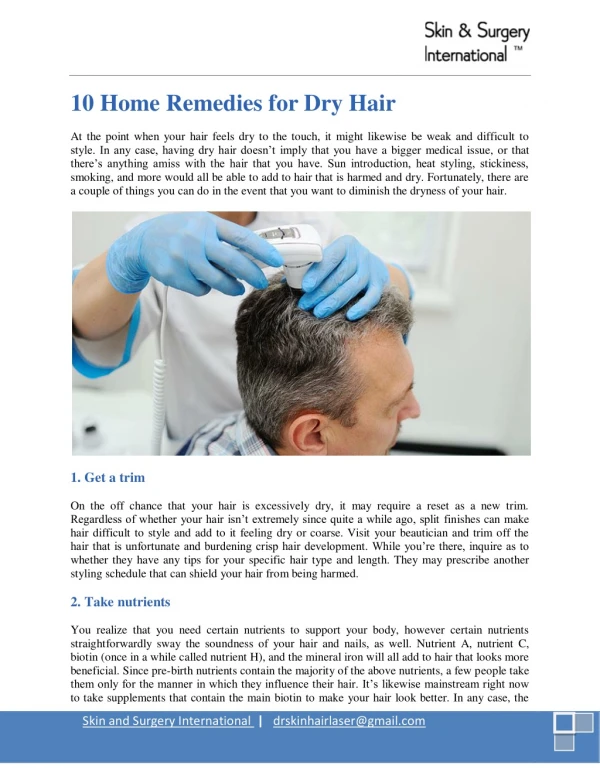 10 Home remedy for dry hair