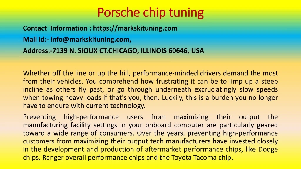 porsche chip tuning