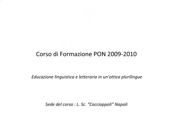 Corso di Formazione PON 2009-2010