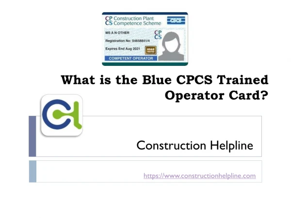 what is the blue cpcs trained operator card