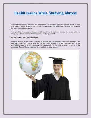 Health Issues While Studying Abroad - slide 1