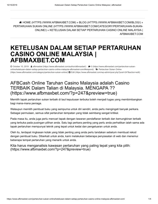 Trusted Online Casino Malaysia 2020