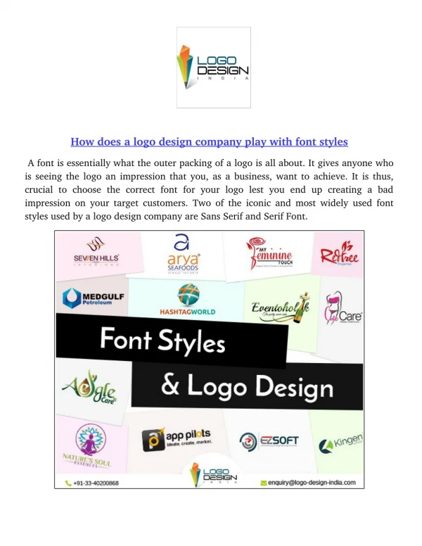 How does a logo design company play with font styles?