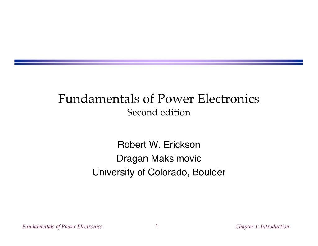 fundamentals of power electronics second edition