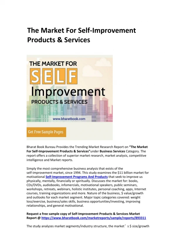 The Market For Self-Improvement Products & Services