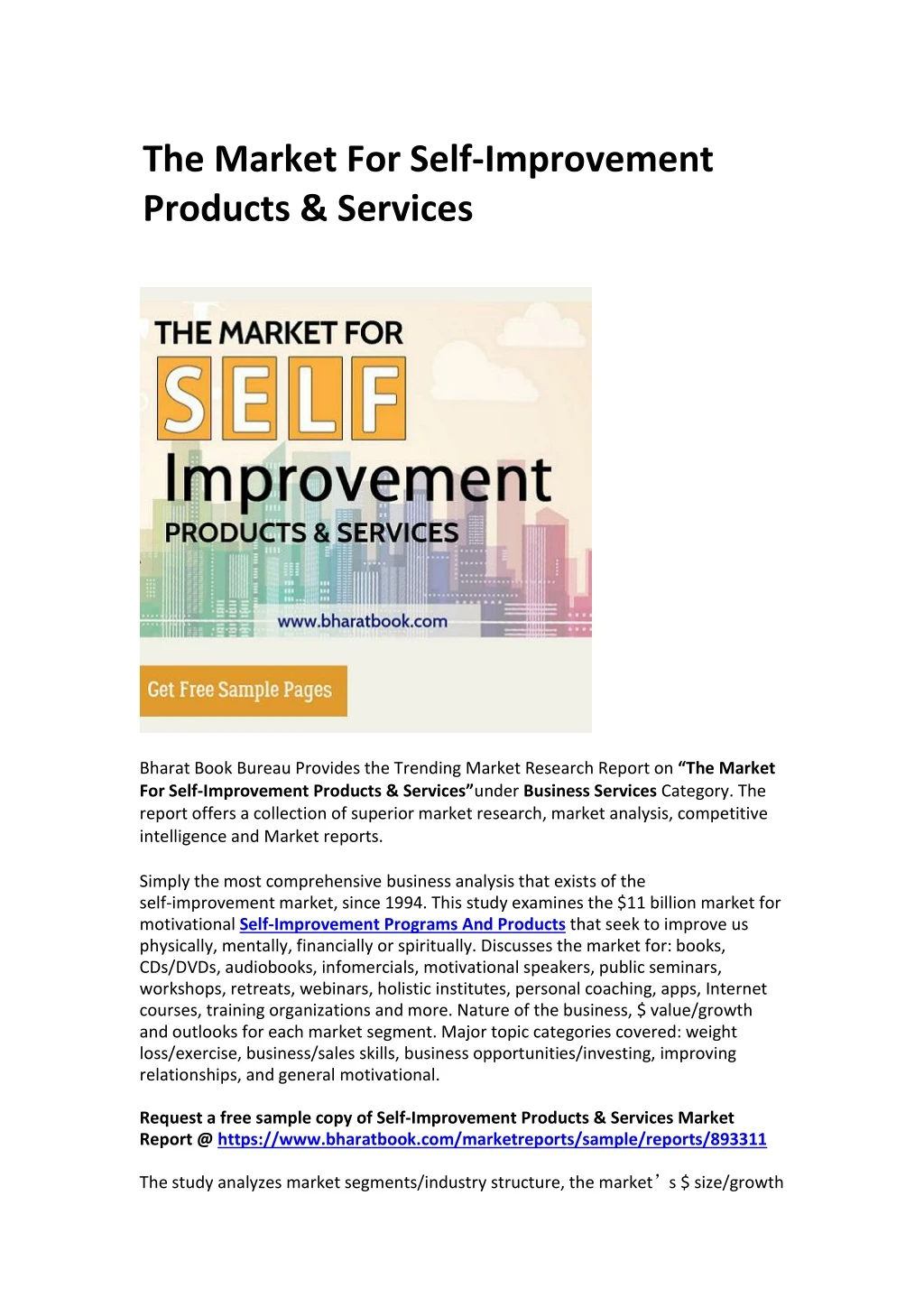 the market for self improvement products services