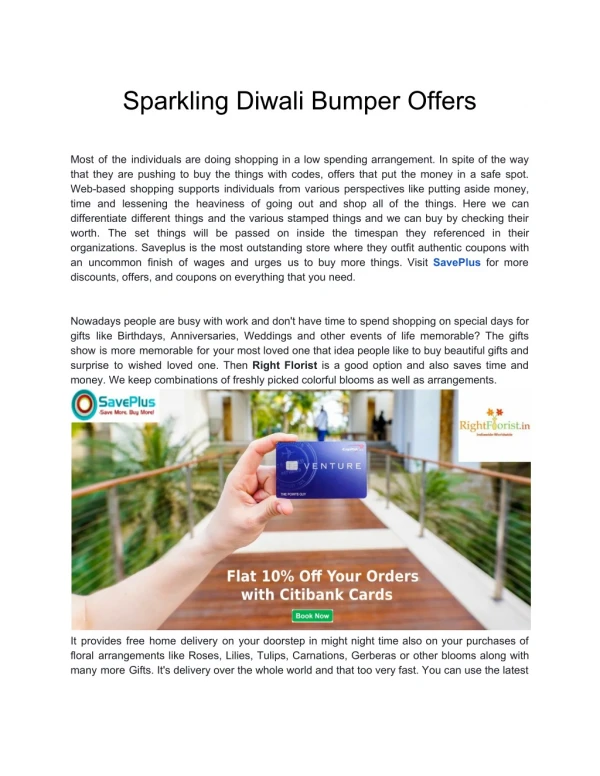 Sparkling Diwali Bumper Offers