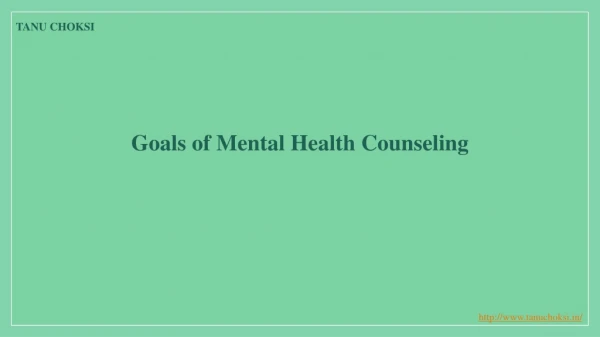 Goals of Mental Health Counseling