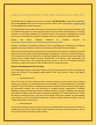 Public Cloud Services Market: Global Industry Analysis 2019-2027 - slide 1