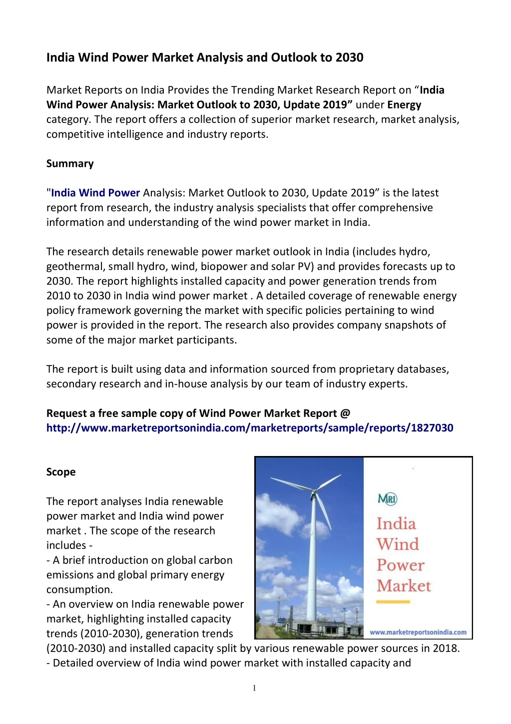india wind power market analysis and outlook