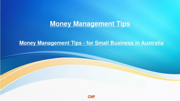 Money Management Tips - for Small Business in Australia