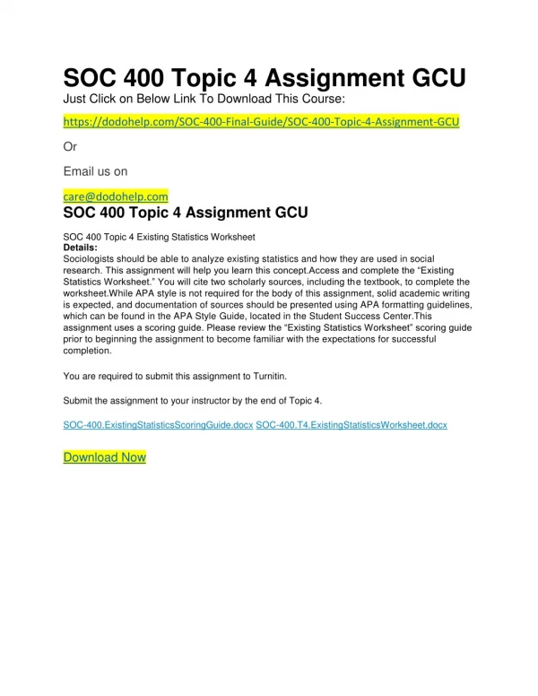 SOC 400 Topic 4 Assignment GCU