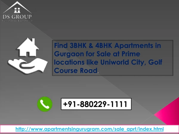 3 BHK & 4 BHK Luxury Apartments are available for sale at MG Road in Gurgaon