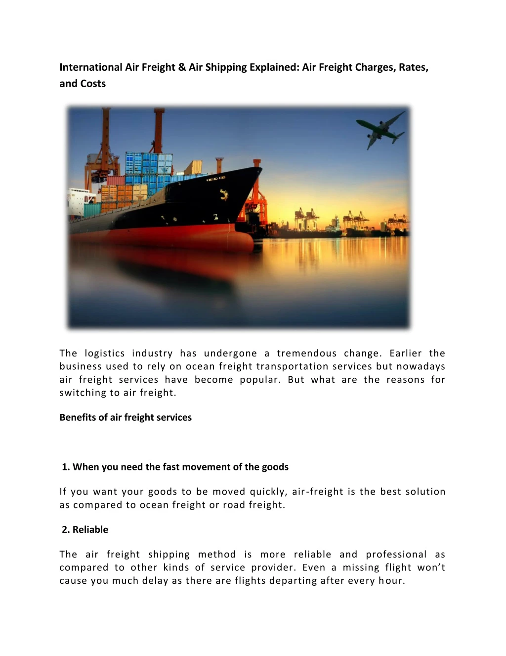 international air freight air shipping explained