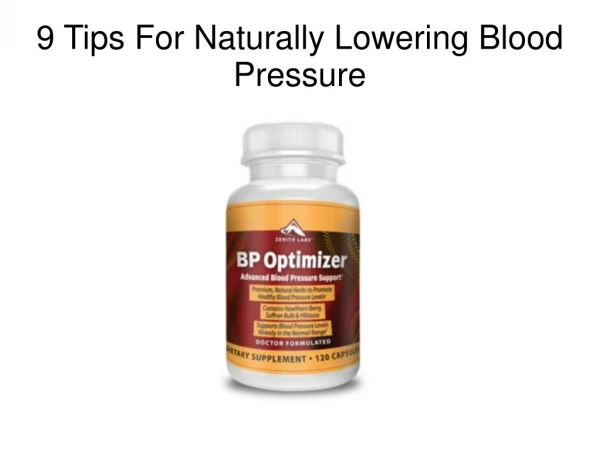 9 Tips For Naturally Lowering Blood Pressure