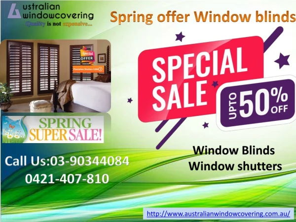 Spring offer window shutters in Melbourne