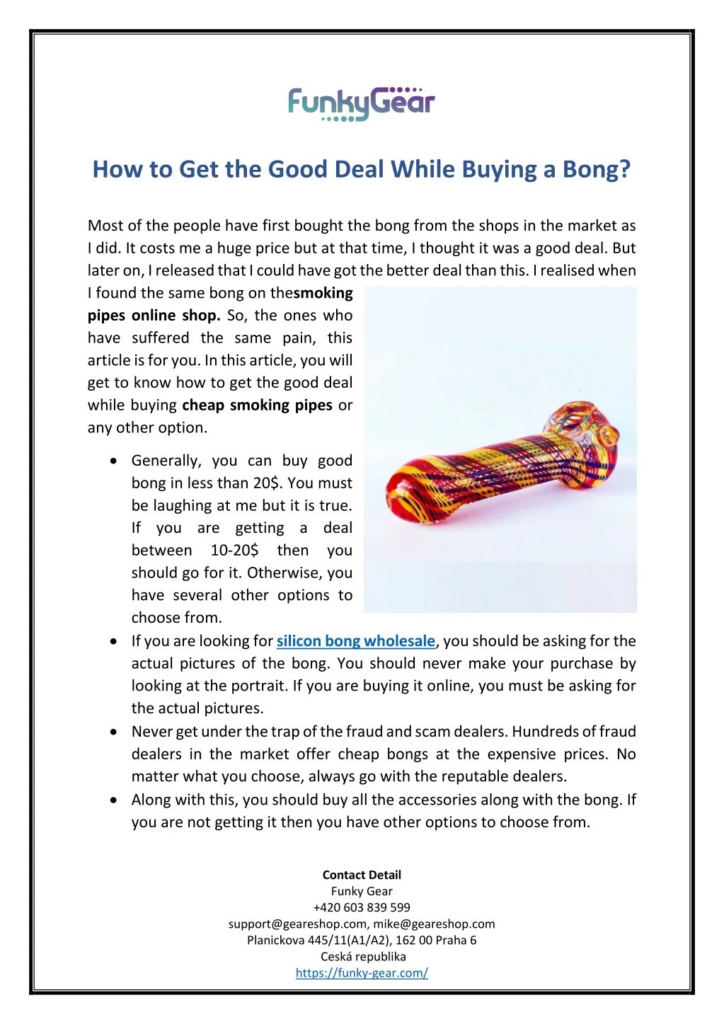 how to get the good deal while buying a bong